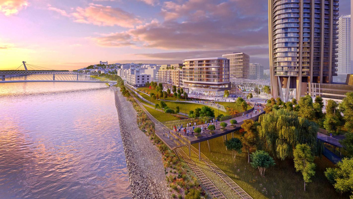 eurovea II riverbank